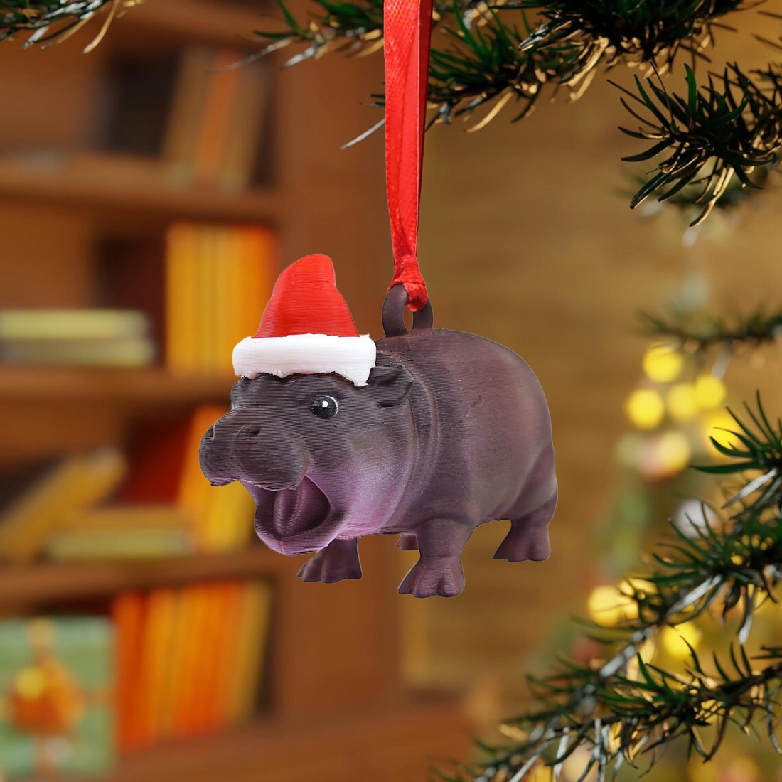 Moo Deng Ornaments, Cute Moo Deng 3D Hippo Ornaments