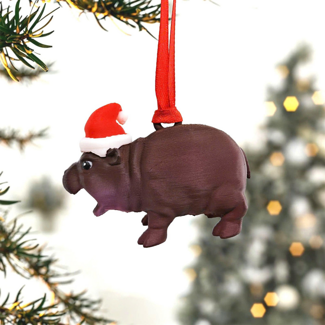 Moo Deng Ornaments, Cute Moo Deng 3D Hippo Ornaments