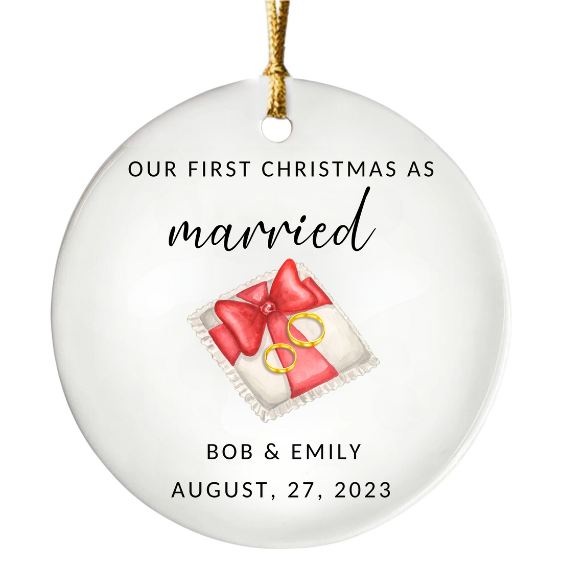 Our First Christmas As Married Ornament