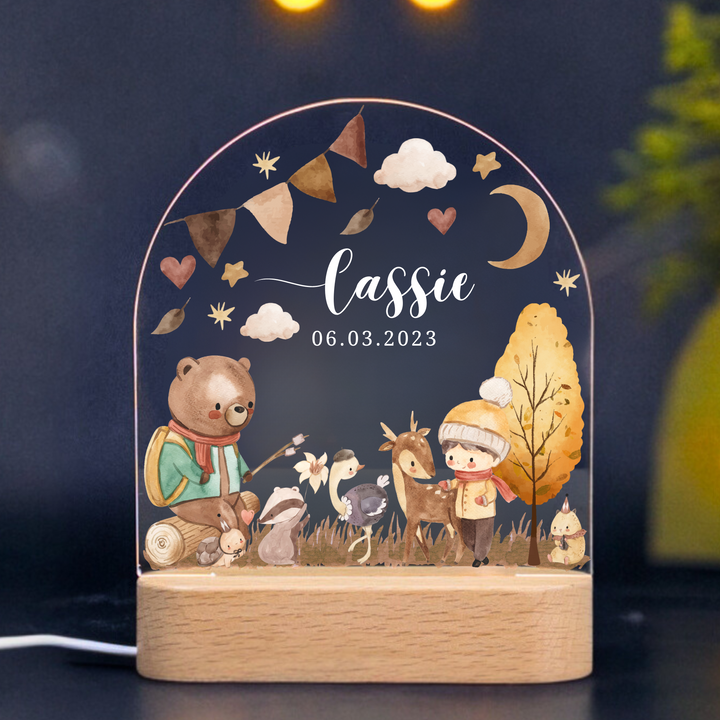 Bear & Forest Friends Nursery Decor Night Light