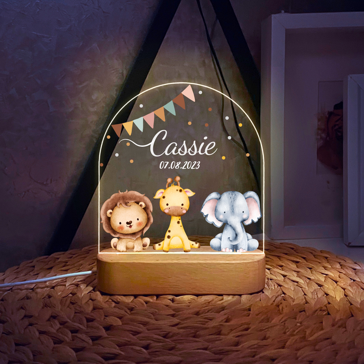 Animal Friends - Woodland Nursery Decor Night Light