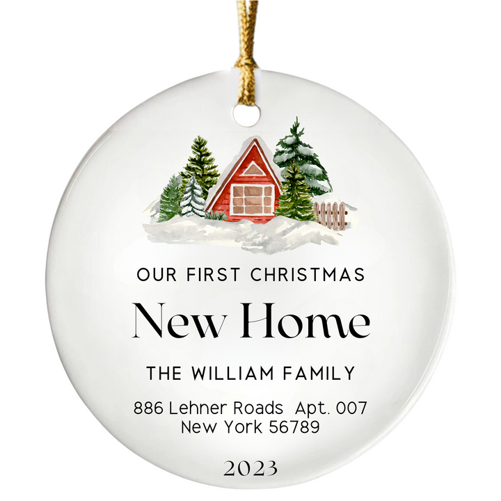 Our First Christmas New Home Address Ornament