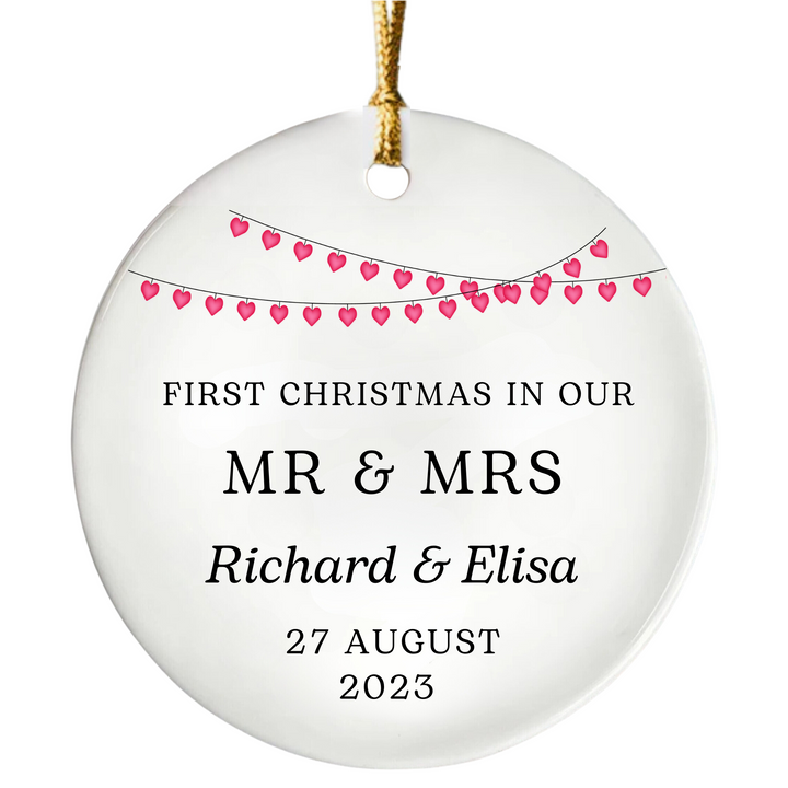 First Christmas In Our Mr & Mrs Ornament