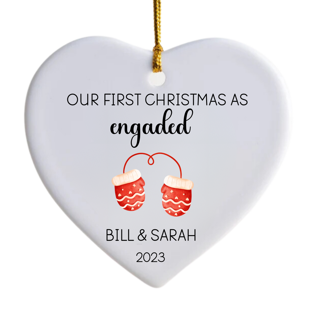 Our First Christmas As Engaged Ornament