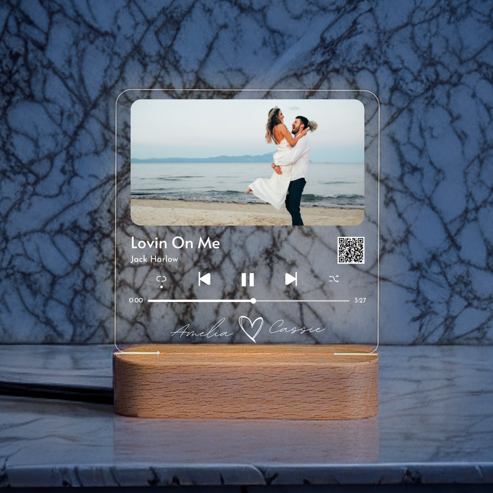 Music Plaque LED Night Light with Custom Photo & Song