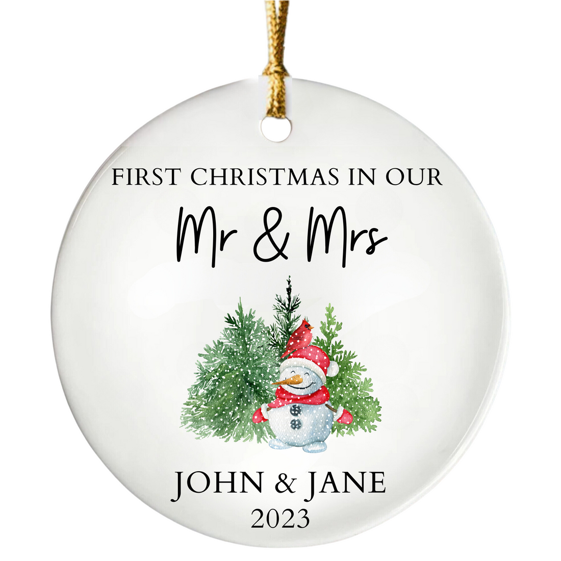 First Christmas In Our Mr & Mrs Ornament