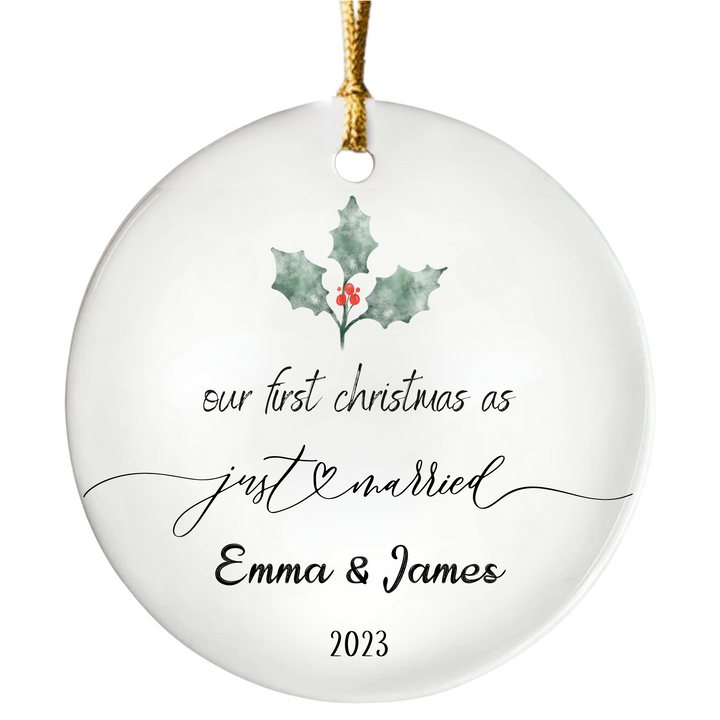 Our First Christmas As Just Married Ornament