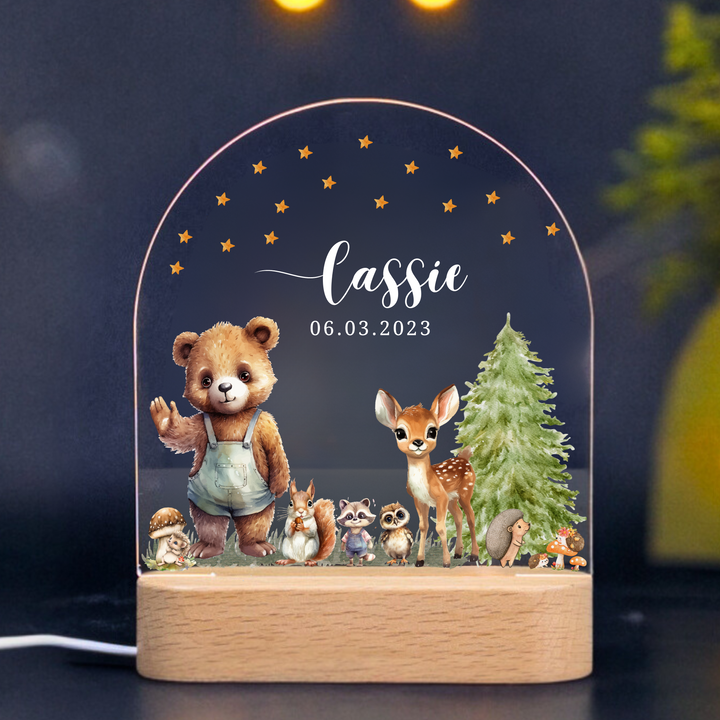 Animal Friends - Woodland Nursery Decor Night Light