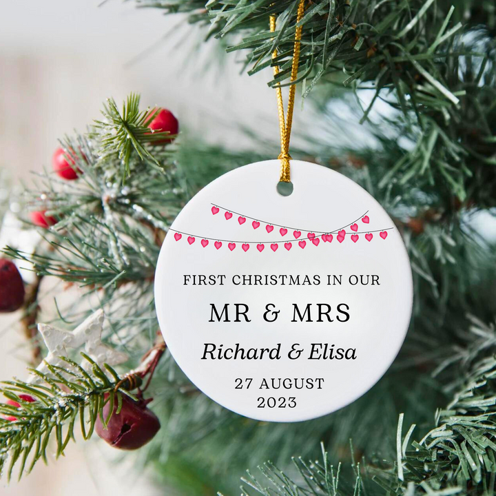 First Christmas In Our Mr & Mrs Ornament