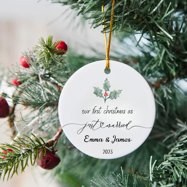 Our First Christmas As Just Married Ornament