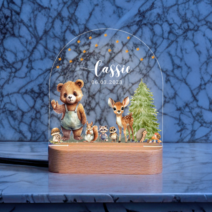 Animal Friends - Woodland Nursery Decor Night Light