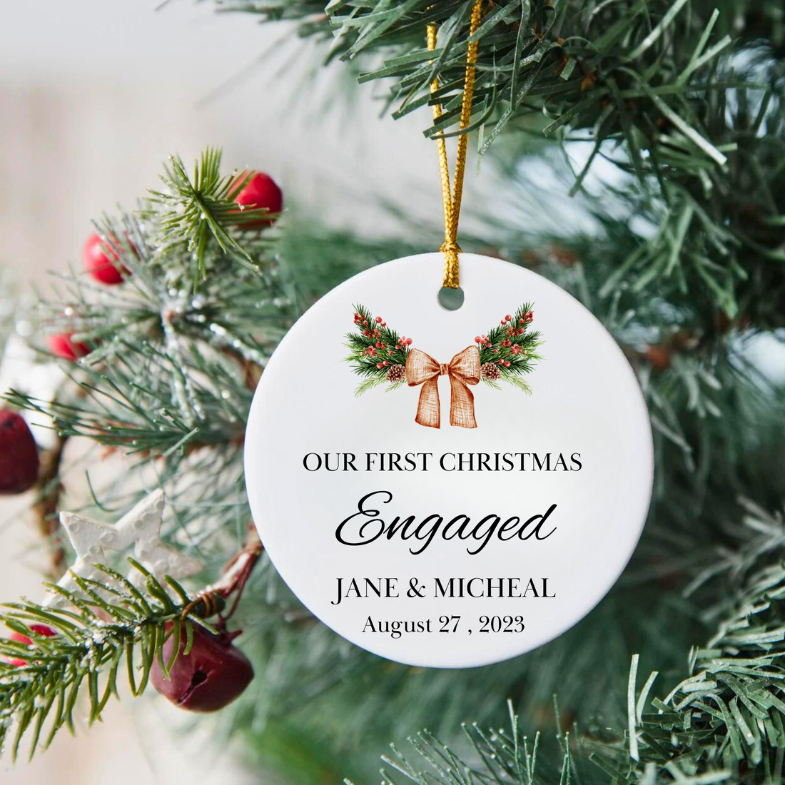 Our First Christmas Engaged Ornament