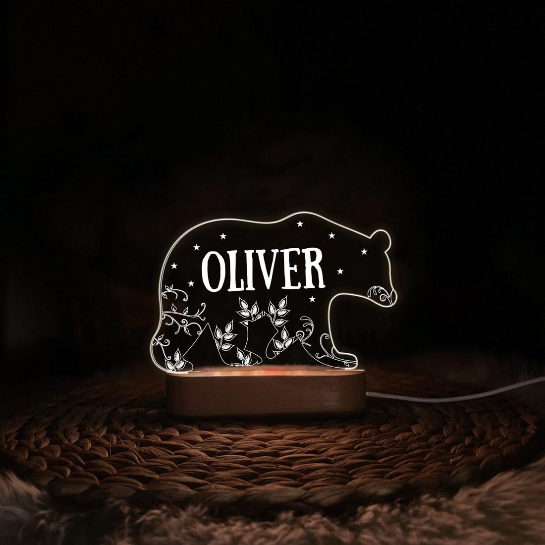 Boho Forest Bear LED Light