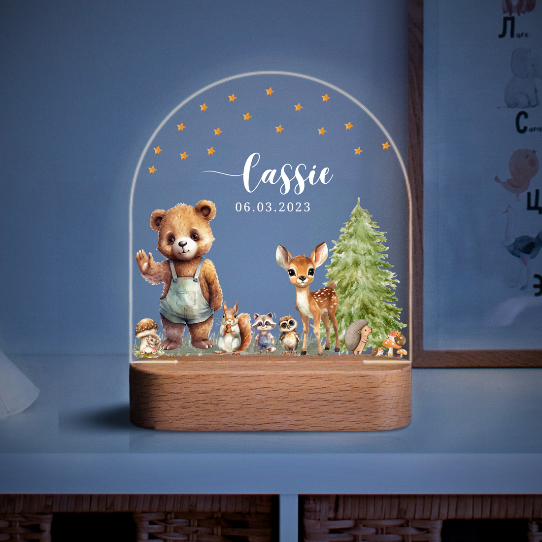 Animal Friends - Woodland Nursery Decor Night Light