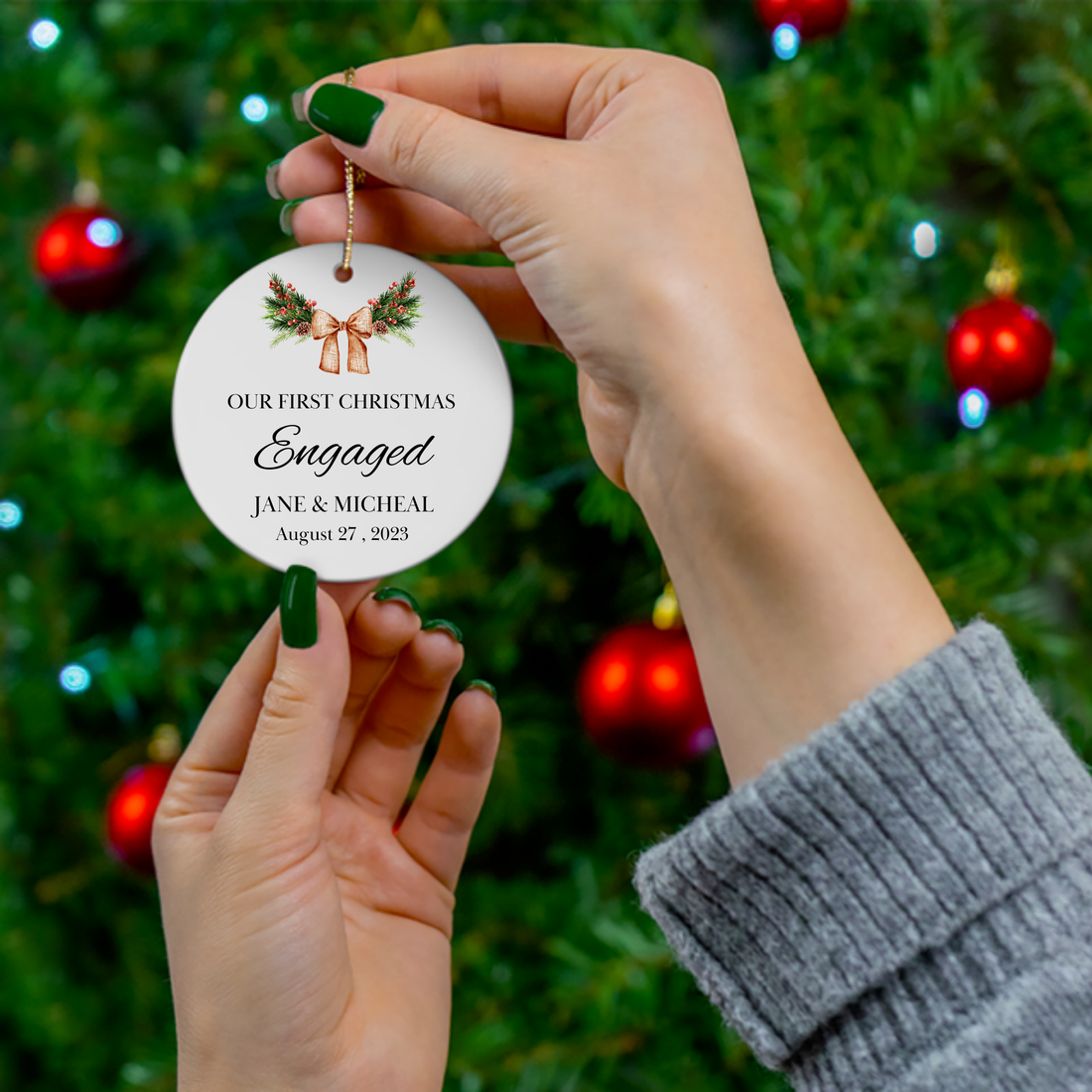 Our First Christmas Engaged Ornament