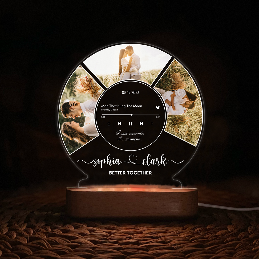 Song Plaque with Photo Night Light