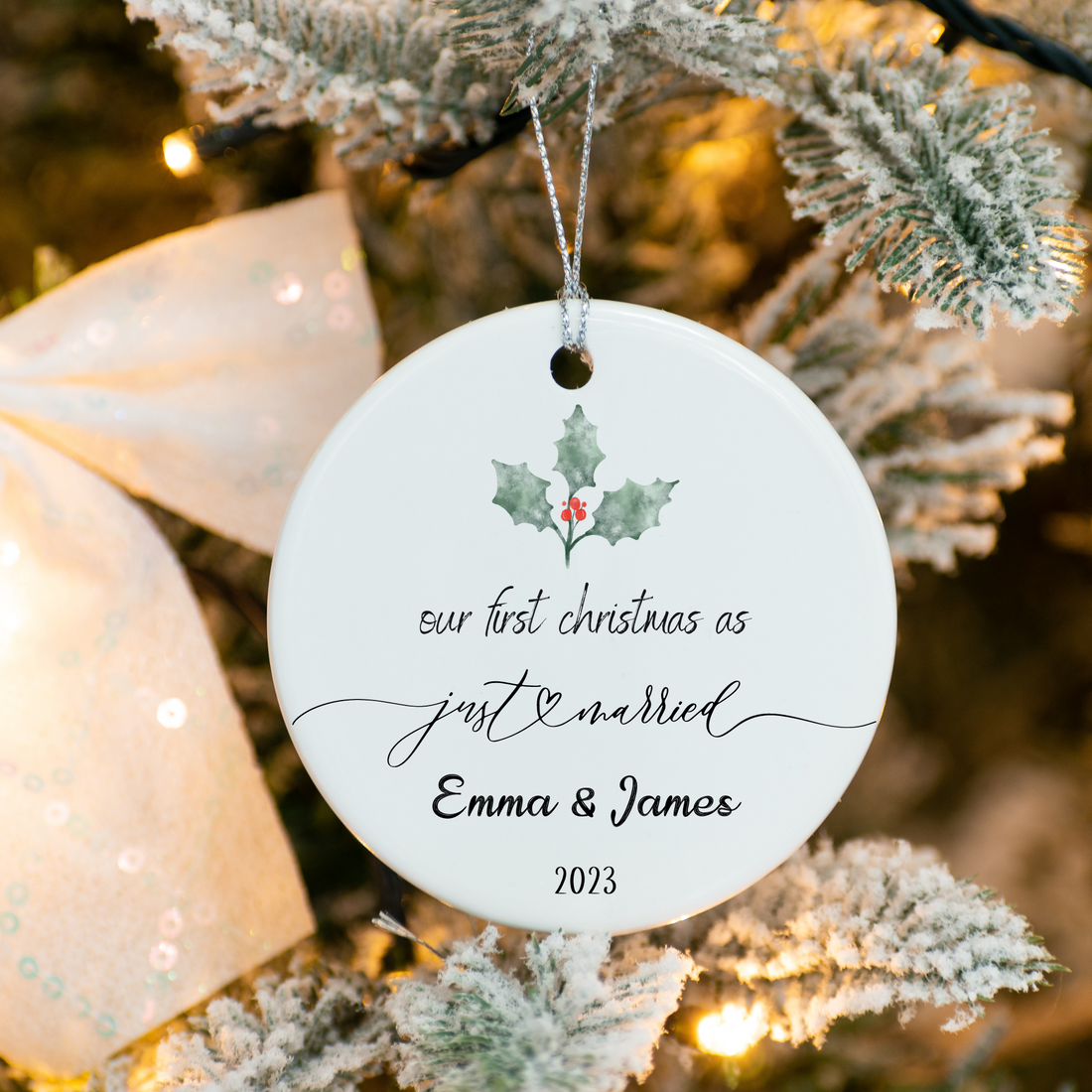 Our First Christmas As Just Married Ornament