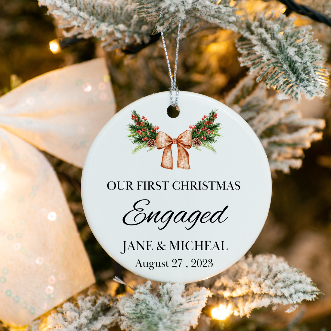 Our First Christmas Engaged Ornament