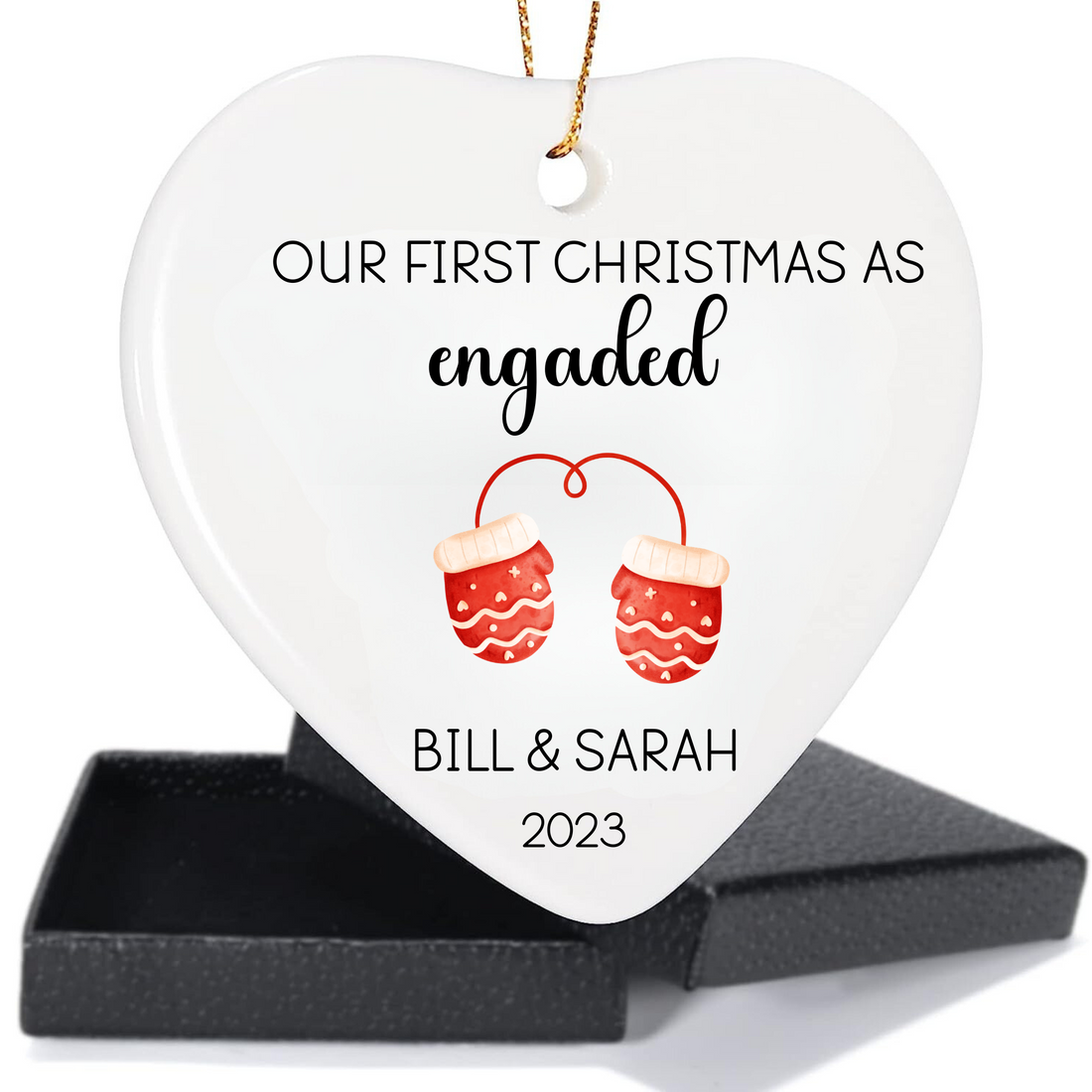 Our First Christmas As Engaged Ornament