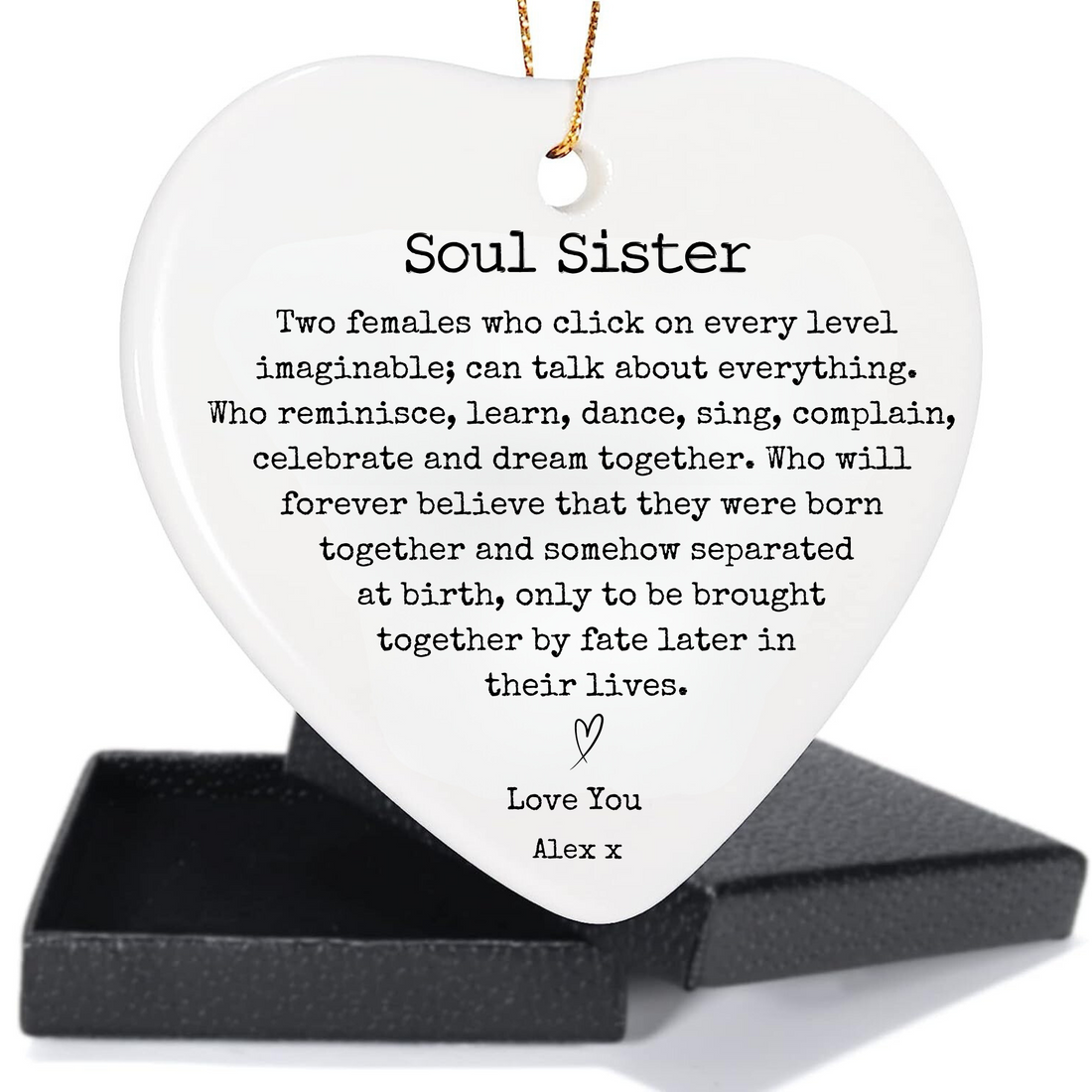 Soul Sister Heart Ceramic Ornament