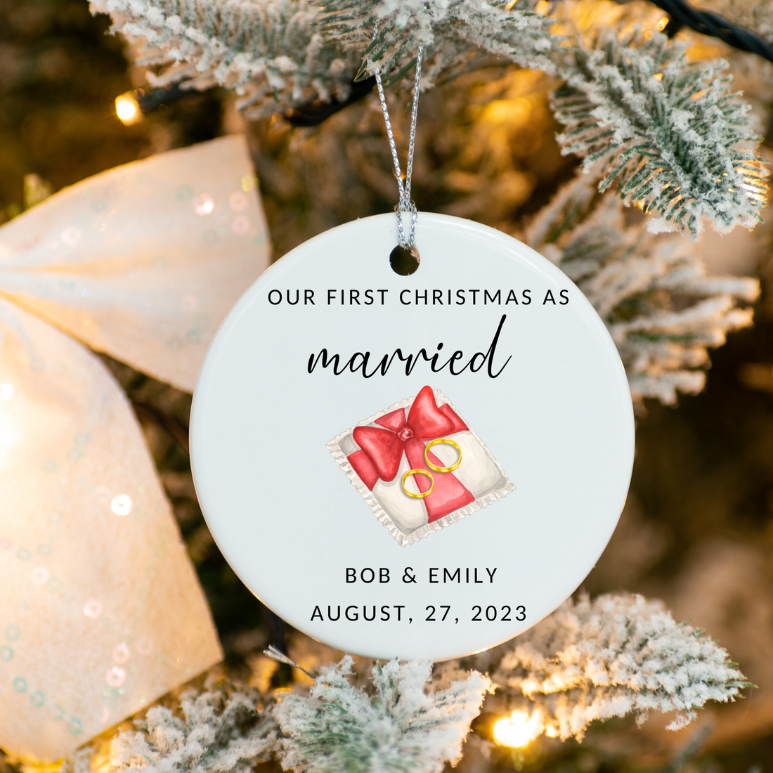 Our First Christmas As Married Ornament