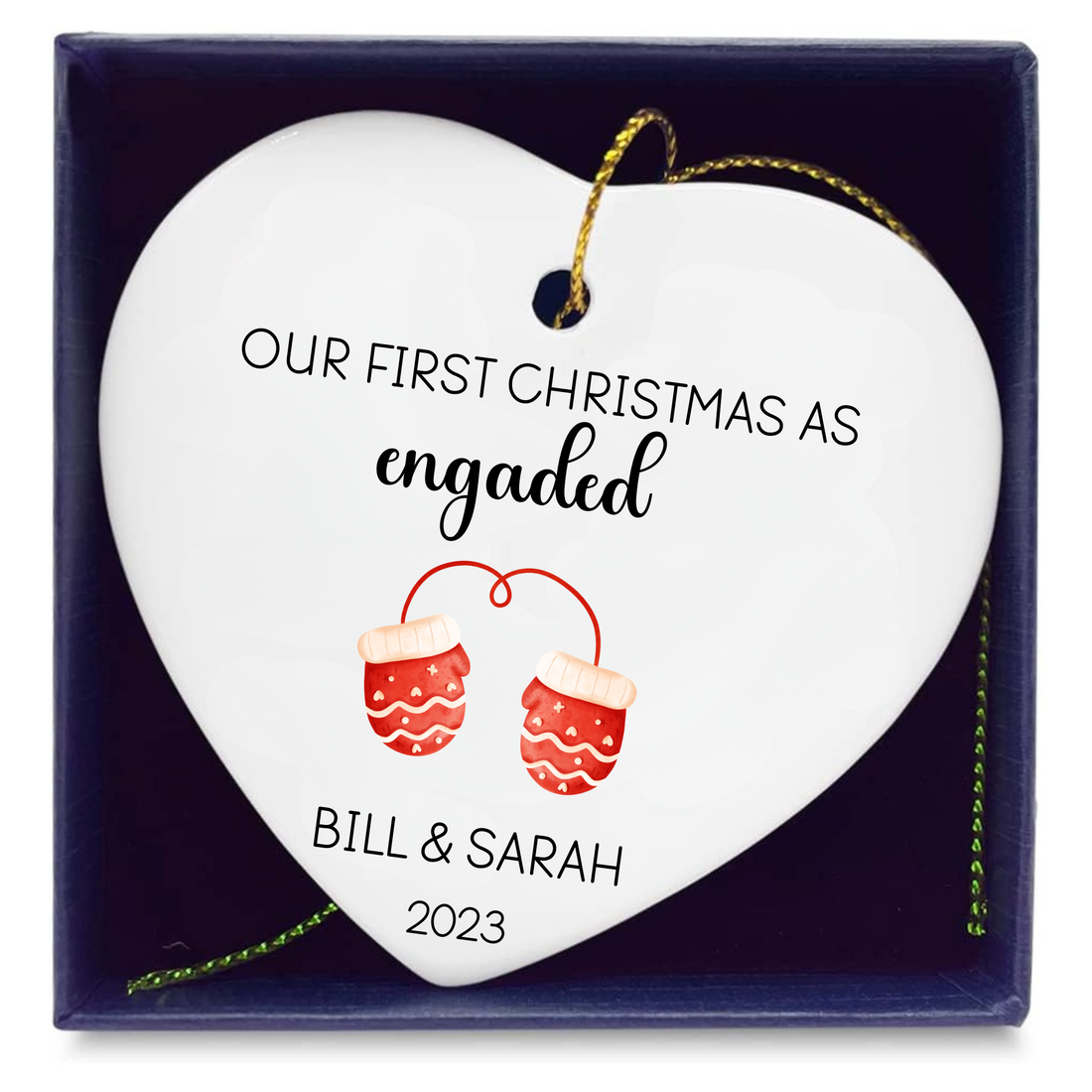 Our First Christmas As Engaged Ornament