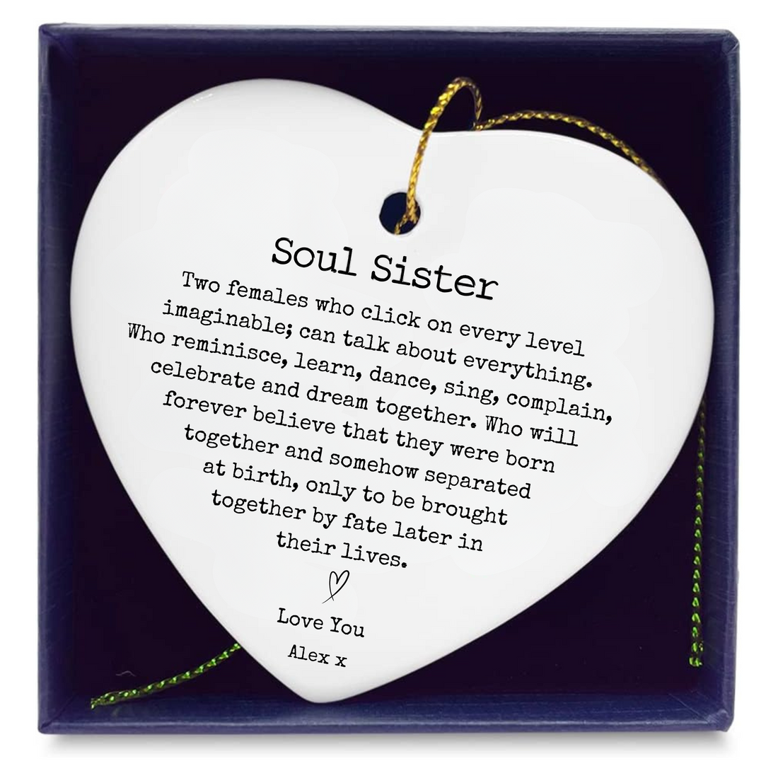 Soul Sister Heart Ceramic Ornament