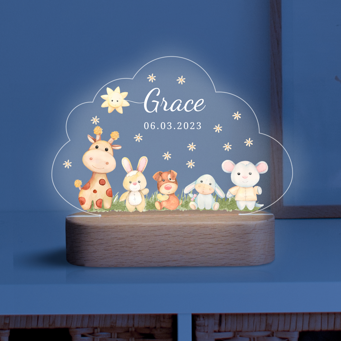 Baby Night Light with Animal Friends