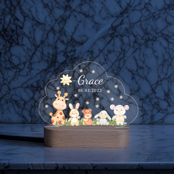 Baby Night Light with Animal Friends