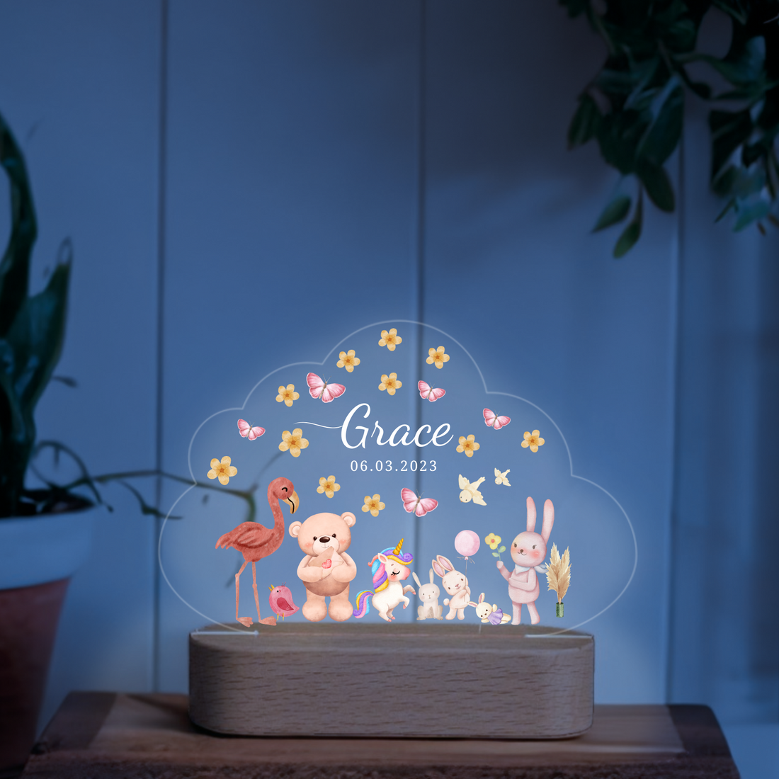 Baby Flamingo,Bear with Rabbit Night Light