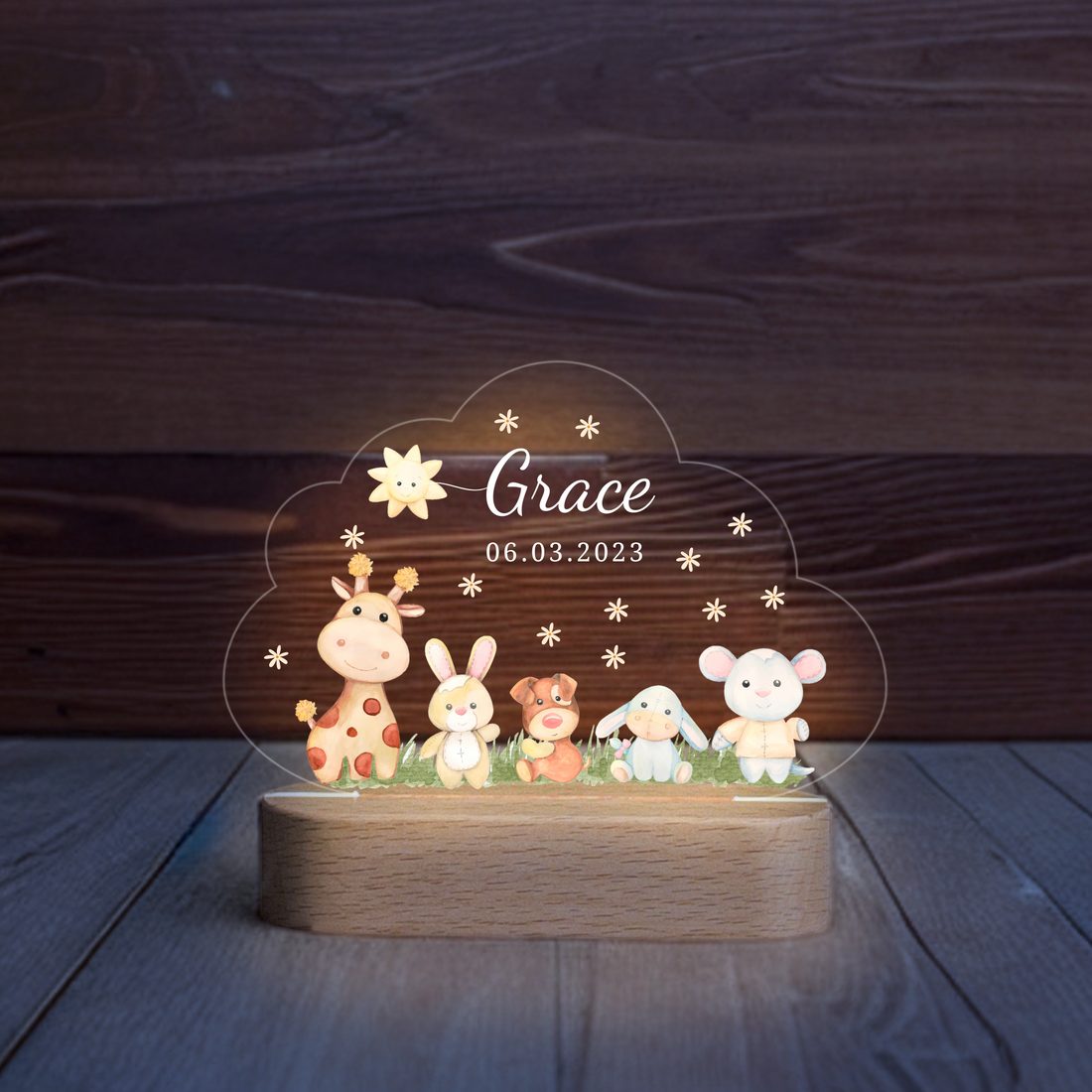 Baby Night Light with Animal Friends