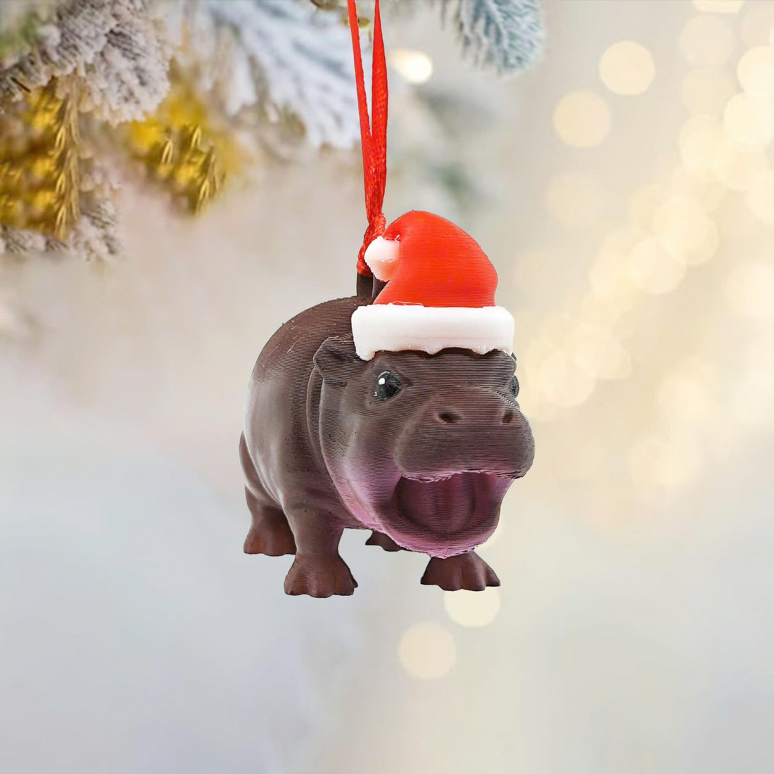 Moo Deng Ornaments, Cute Moo Deng 3D Hippo Ornaments