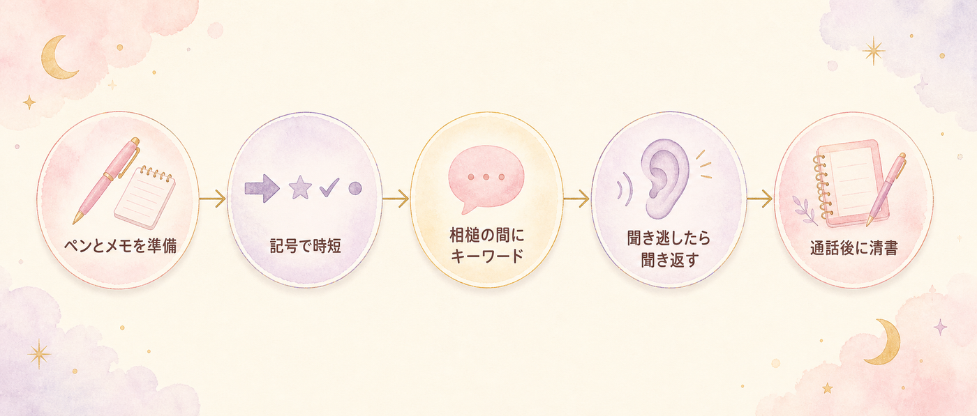 聞きながら書くための5ステップフロー
