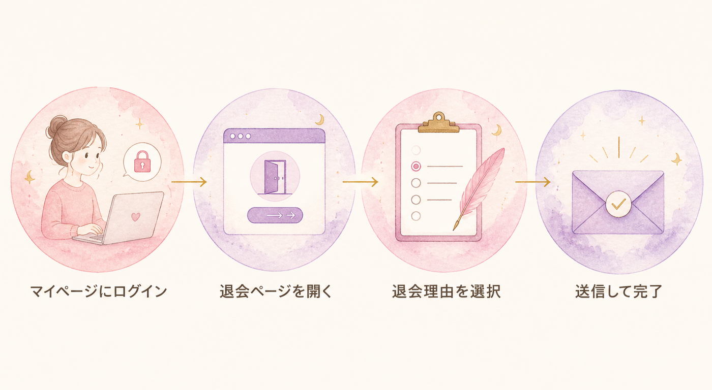 退会完了までの4ステップフロー