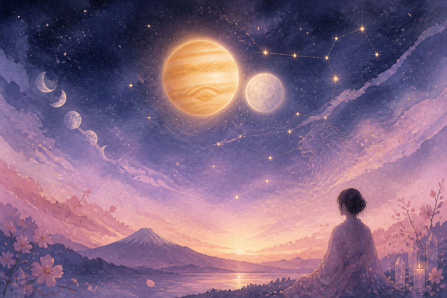 獅子座木星期、夜空で重なる木星と水星の光