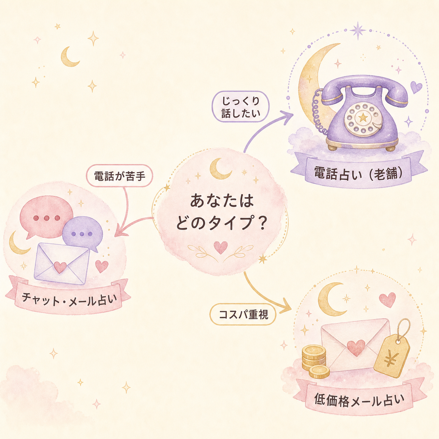 悩みのタイプ別・相談方法の選び方フロー