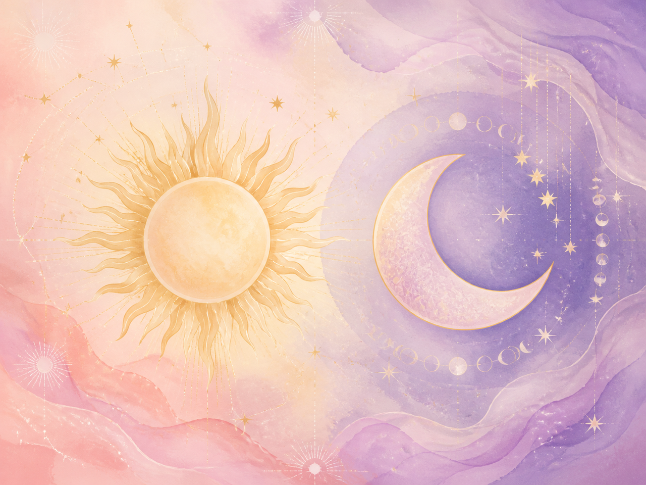 太陽と月、二つの顔を描く淡い光