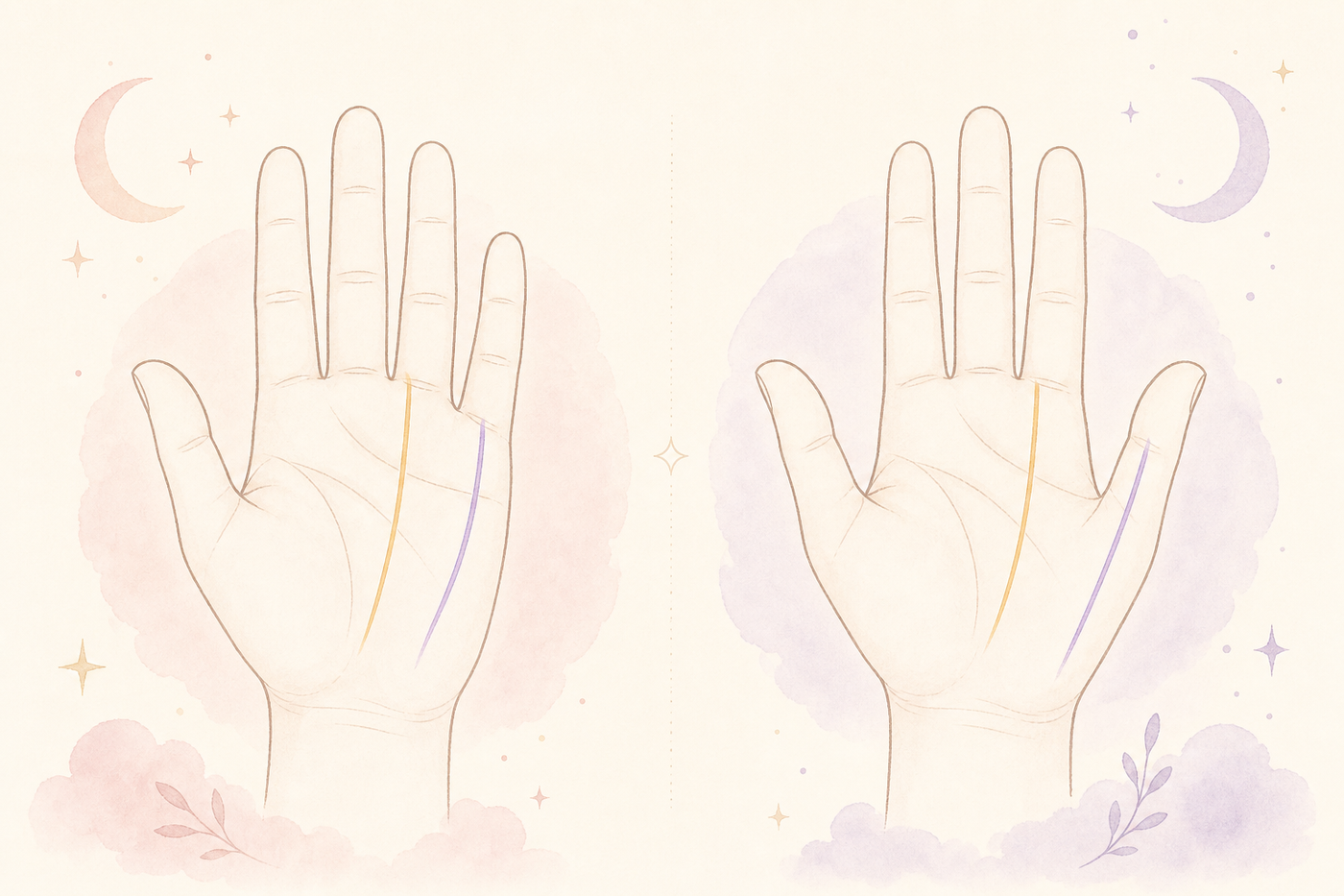 太陽線と財運線、手のひらでの位置の違い