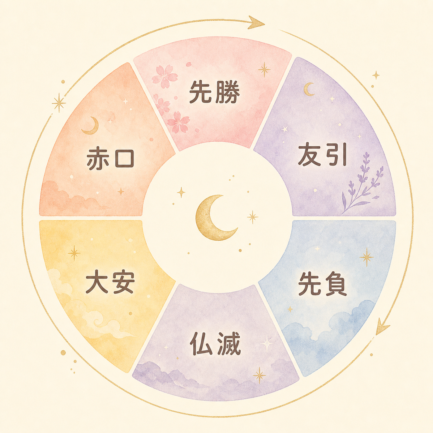 六曜が巡る順番を円環で図解