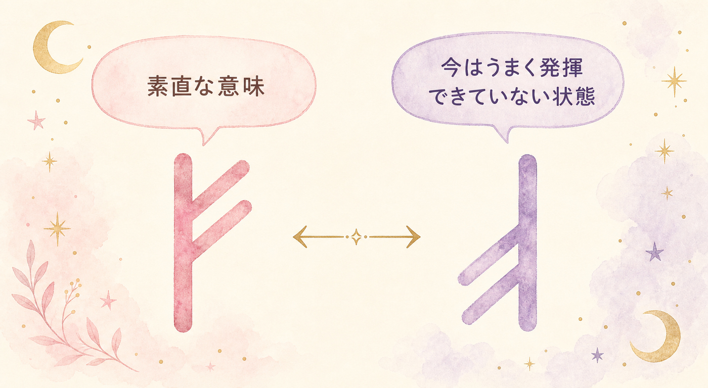 正位置と逆位置で変わる意味の対比図