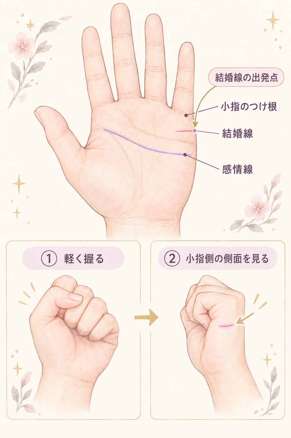 結婚線の場所と見つけ方