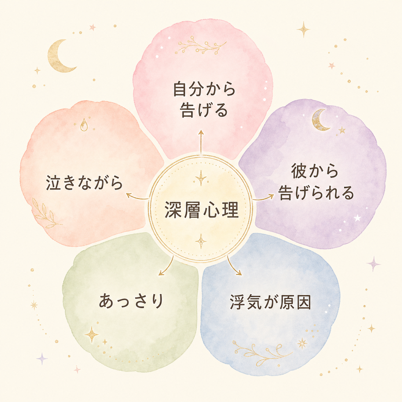 別れ方のパターンと深層心理の対応図